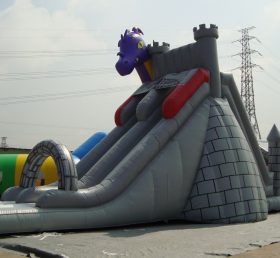 T8-368 Dinosaurus gigantische opblaasbare glijbaan voor kinderen opblaasbaar kasteel met glijbaan