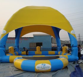 Tent1-444 Groot opblaasbaar zwembad met tent