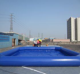 Pool1-557 Groot donkerblauw opblaasbaar zwembad