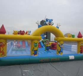 T6-111 Blue Cat-thema trampoline gigantisch opblaasbaar pretpark