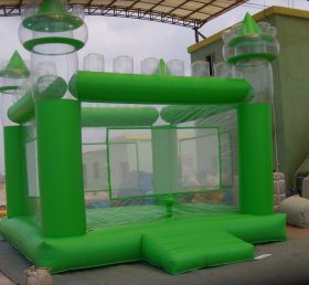 T2-164 Opblaasbare trampoline groen kasteel