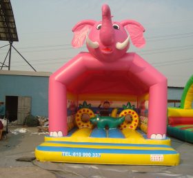 T2-398 Roze olifant opblaasbare trampoline