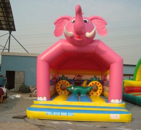 T2-2532 Roze olifant opblaasbare trampoline
