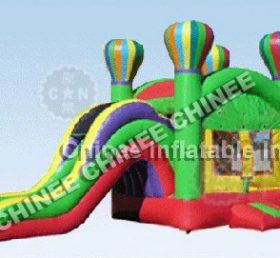 T5-169 Kleur ballon opblaasbare glijbaan gecombineerd stuiterende huis