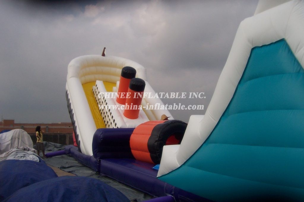 T8-955 Pirate Ship Giant Inflatable Slide For Kids