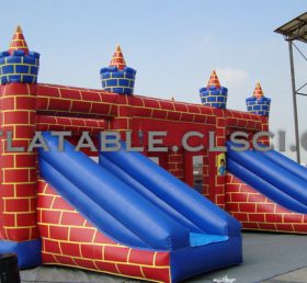 T2-2305 Opblaasbare trampoline kasteelcombinatie