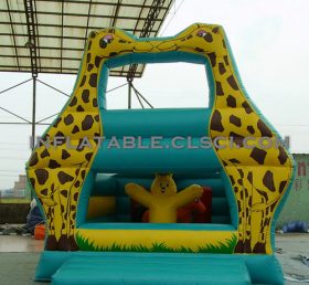 T2-2484 Giraffe opblaasbare trampoline