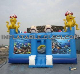 T2-750 Octopus opblaasbare trampoline