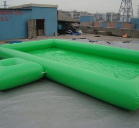 Pool1-562 Groen vierkant opblaasbaar zwembad