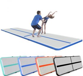 AT1-050 Blauwe opblaasbare gymnastiekkussen vloer tuimelt kinderluchtkussen gratis een pomp