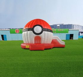 T2-4443 Pokémon Pokeball Opblaasbaar kasteel met glijbaan
