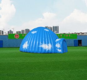 Tent1-4687 Blauwe lucht wolk druk op maat ijshuis