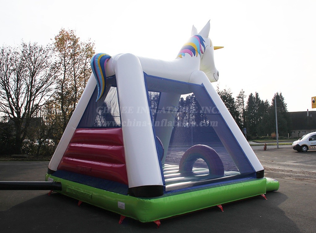 T2-4655 Unicorn Bounce House With Obstacles