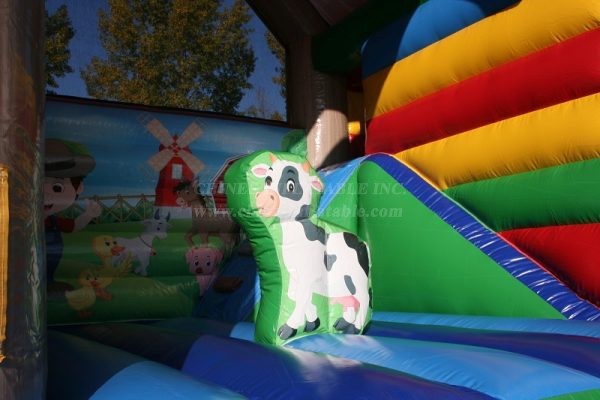 T2-4558 Farm Bouncy Castle With Slide
