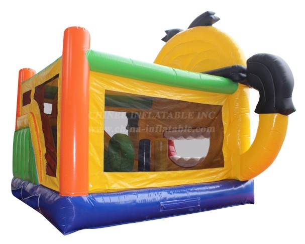 T2-4524 Minion Face Jumping Castle With Slide