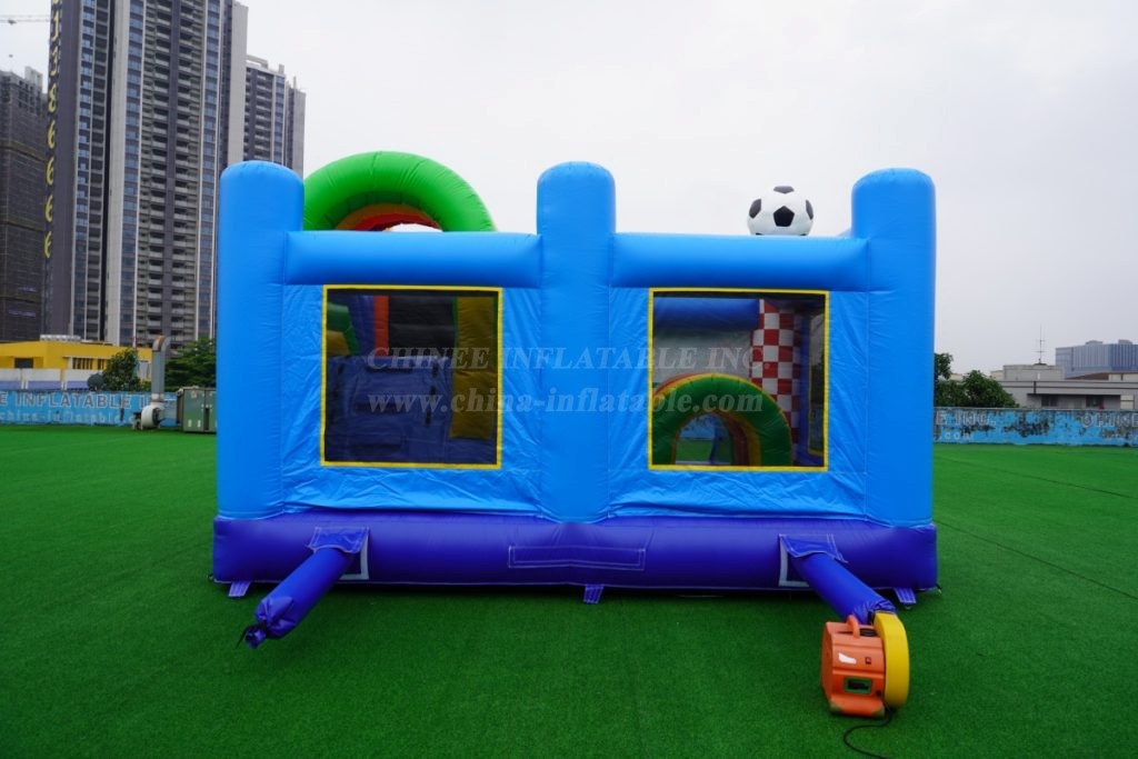 T2-8112 Football themed bouncy castle with slide